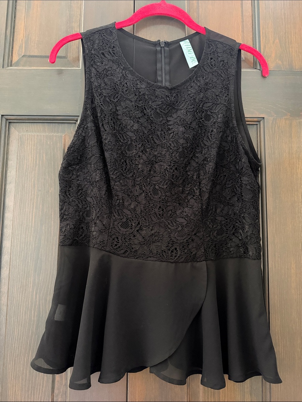 Black Lace Peplum Dress - size large